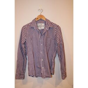 Frank & Eileen purple white checkered barry 100% cotton button down size small